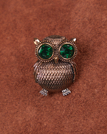 Old Gold Owl Brooch
