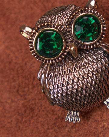 Old Gold Owl Brooch