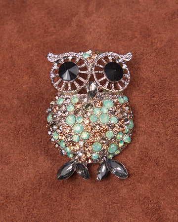 Silver Owl Brooch