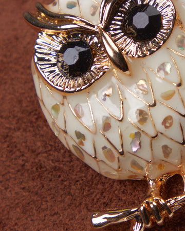 White Owl Brooch