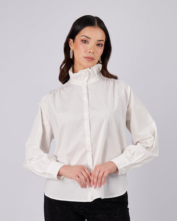 White High-Neck Blouse