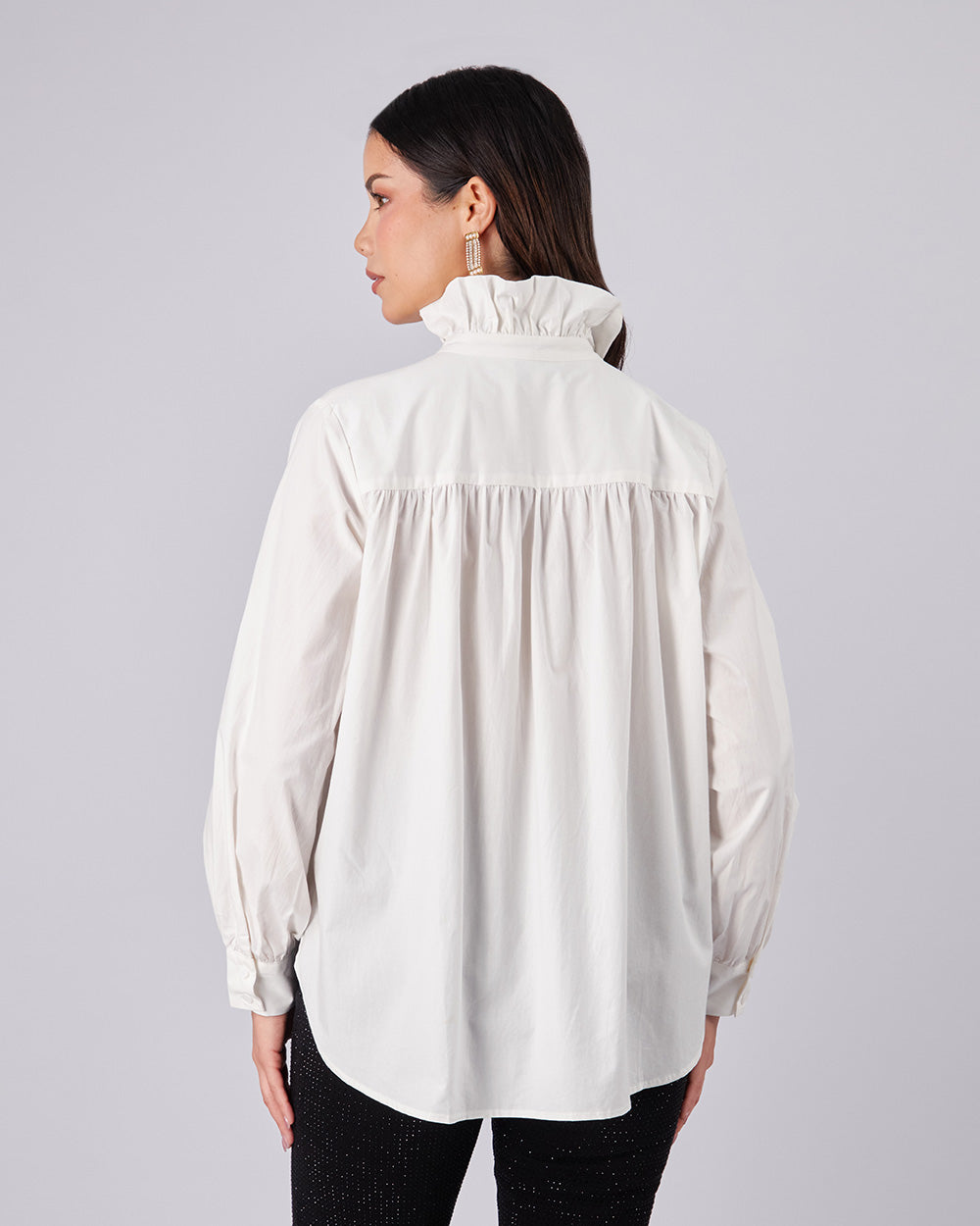 White High-Neck Blouse