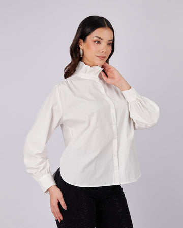 White High-Neck Blouse