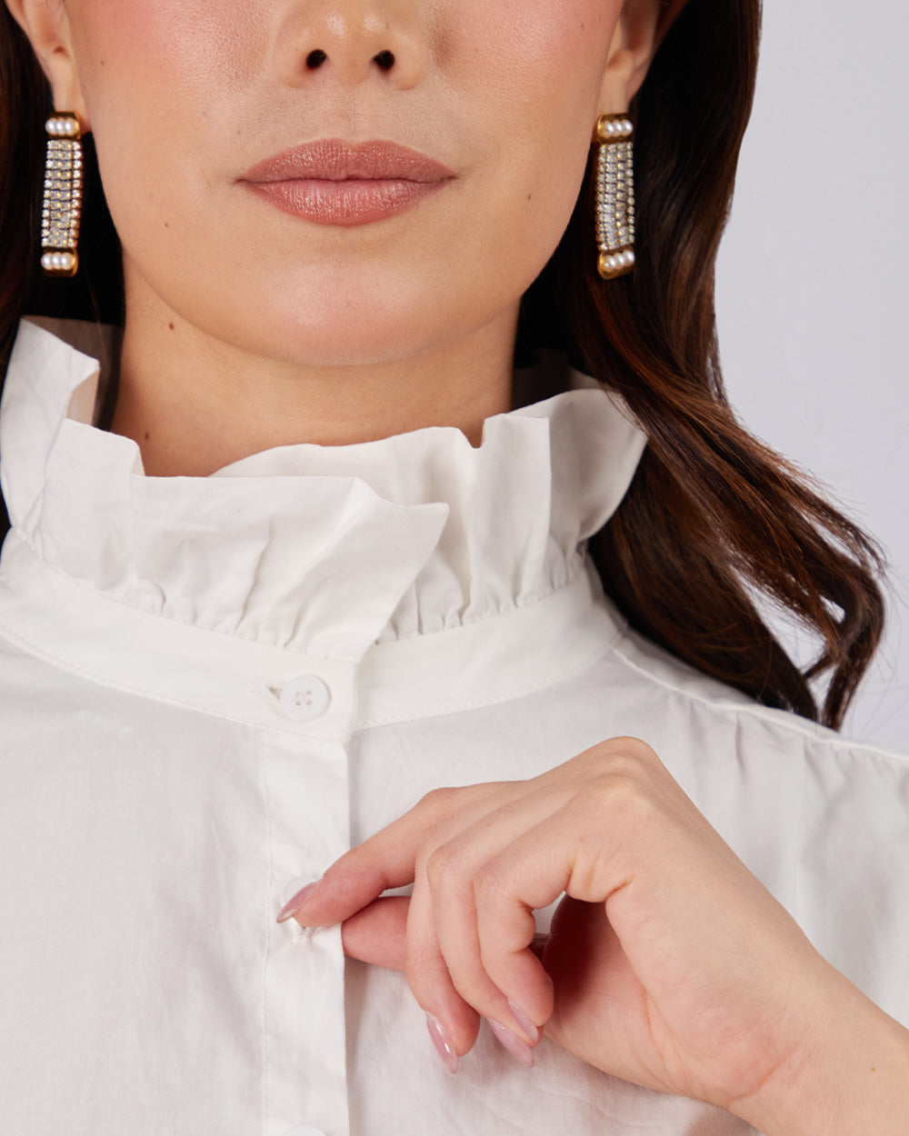 White High-Neck Blouse