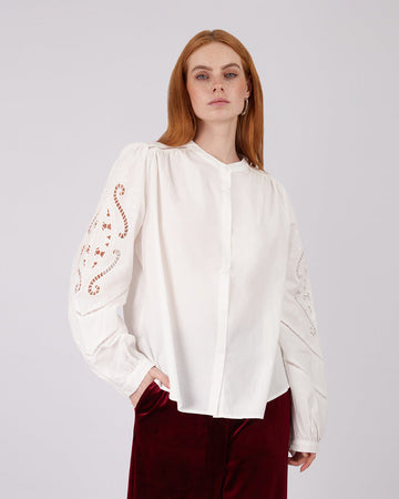 White Blouse Open Sleeve