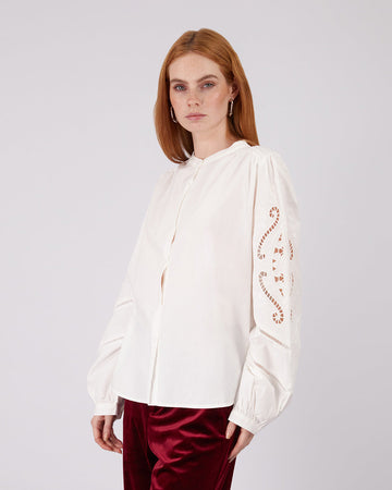 White Blouse Open Sleeve
