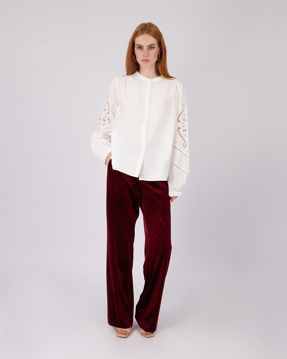 White Blouse Open Sleeve