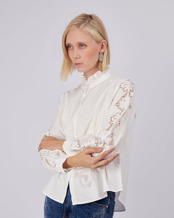 White Rosette Blouse
