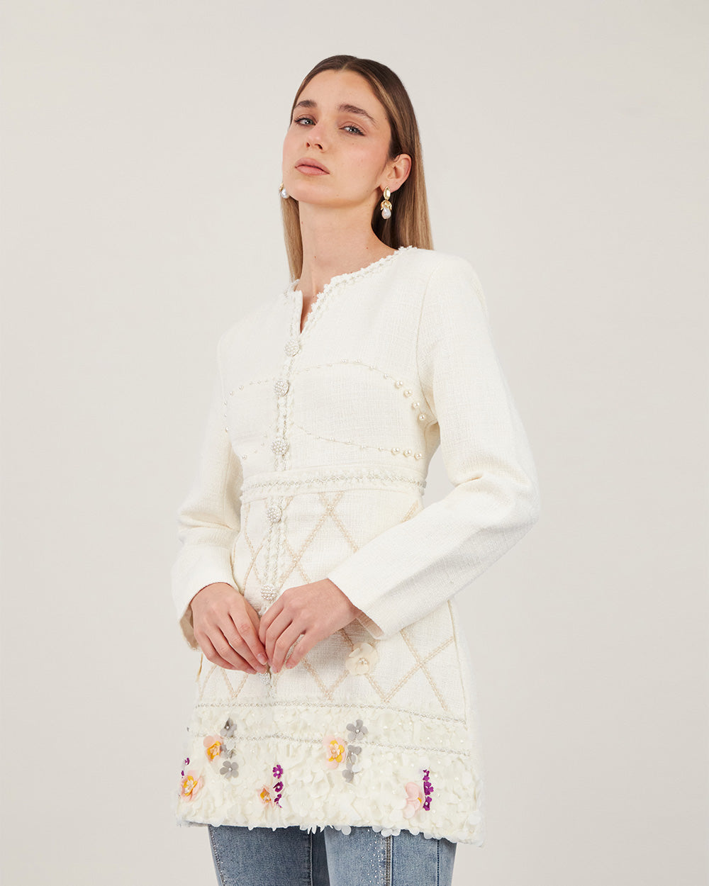 Pearl Tweed Mini Dress