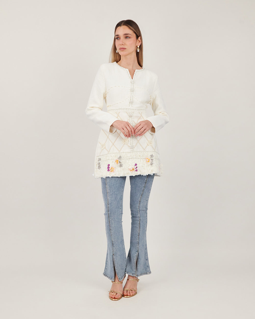 Pearl Tweed Mini Dress