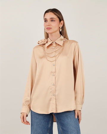 Champagne Satin Shirt