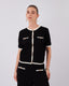 Black Knitted Top With Trim