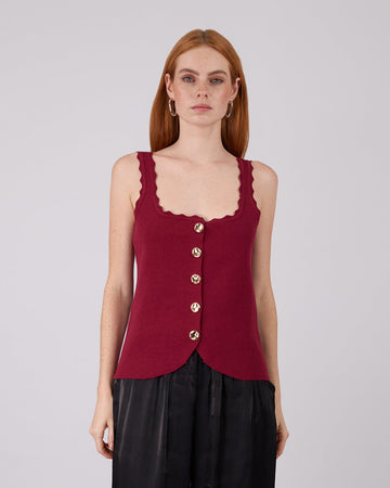 Burgundy Top Gold Buttons