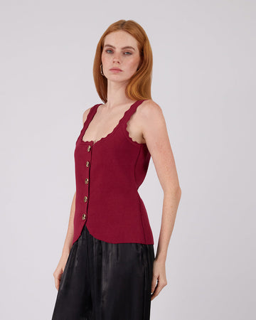 Burgundy Top Gold Buttons