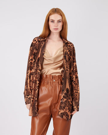 Camel Blouse Floral Print
