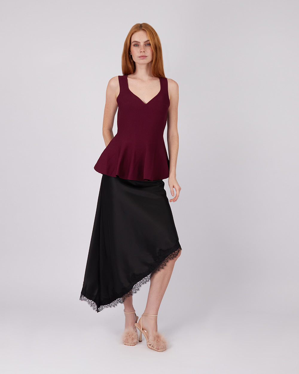 Top Burgundy Peplum