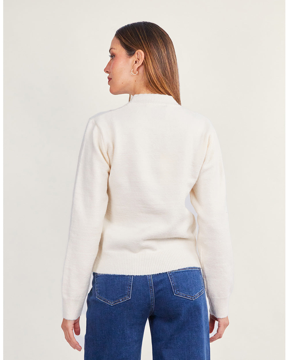 Cream floral sweater