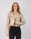Beige Biker Crop Jacket