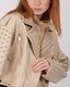 Beige Biker Crop Jacket