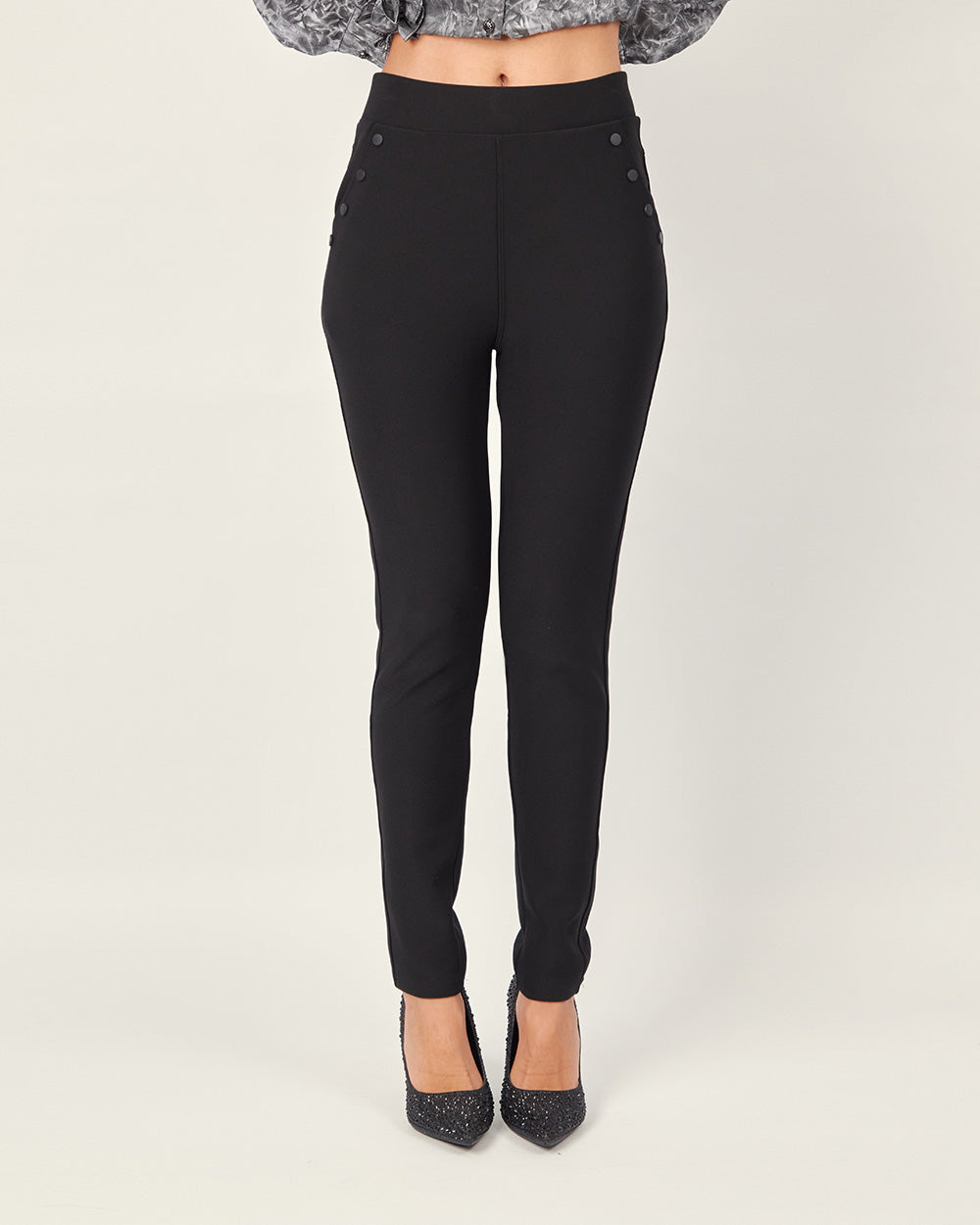 Black Straight-Leg Pants
