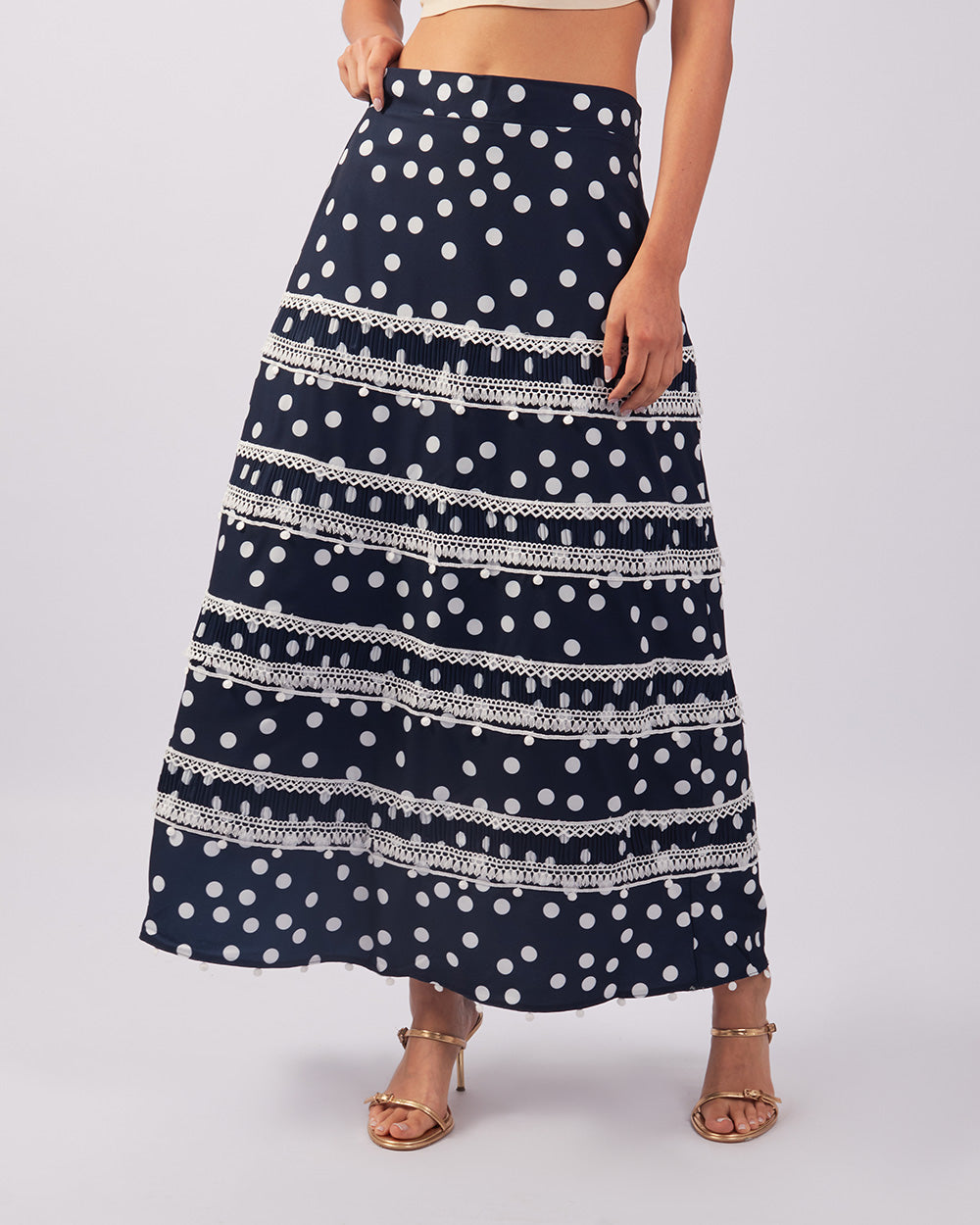 Blue Embroidered Skirt