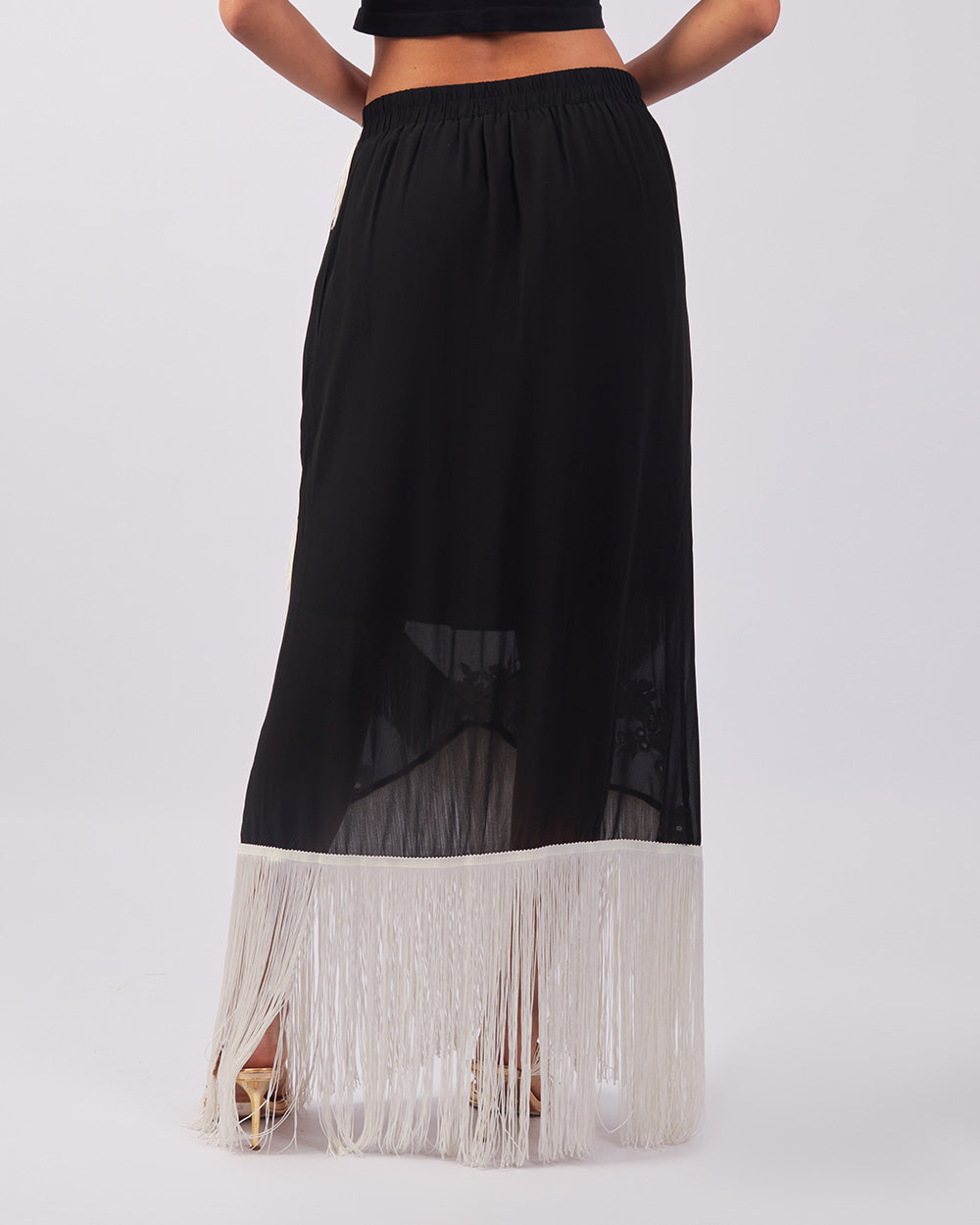 Black Floral Fringe