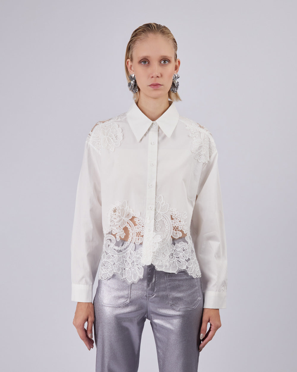 White Shirt With Lace