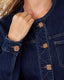 Blue denim jacket square buttons