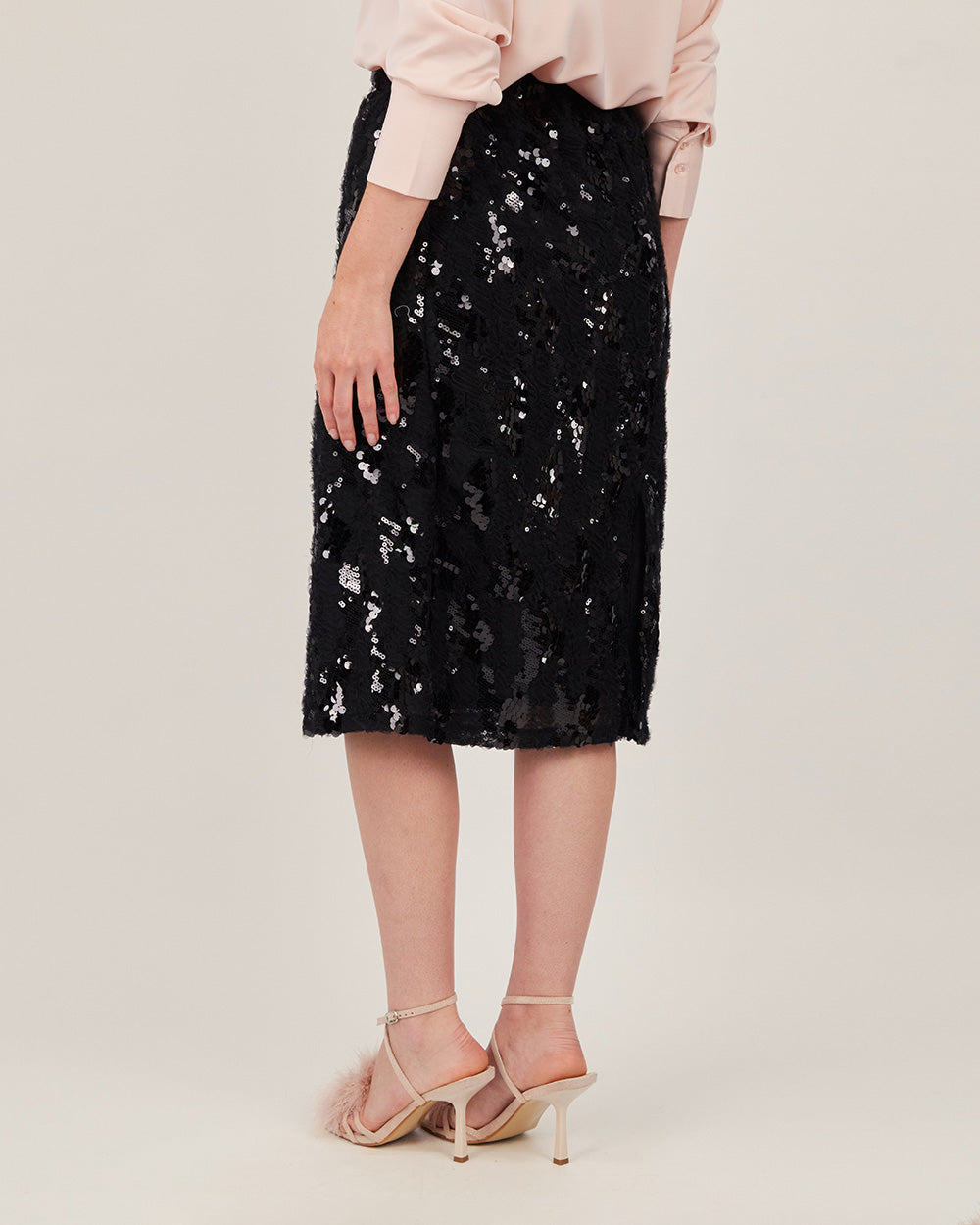 Black Organza Sequin Skirt