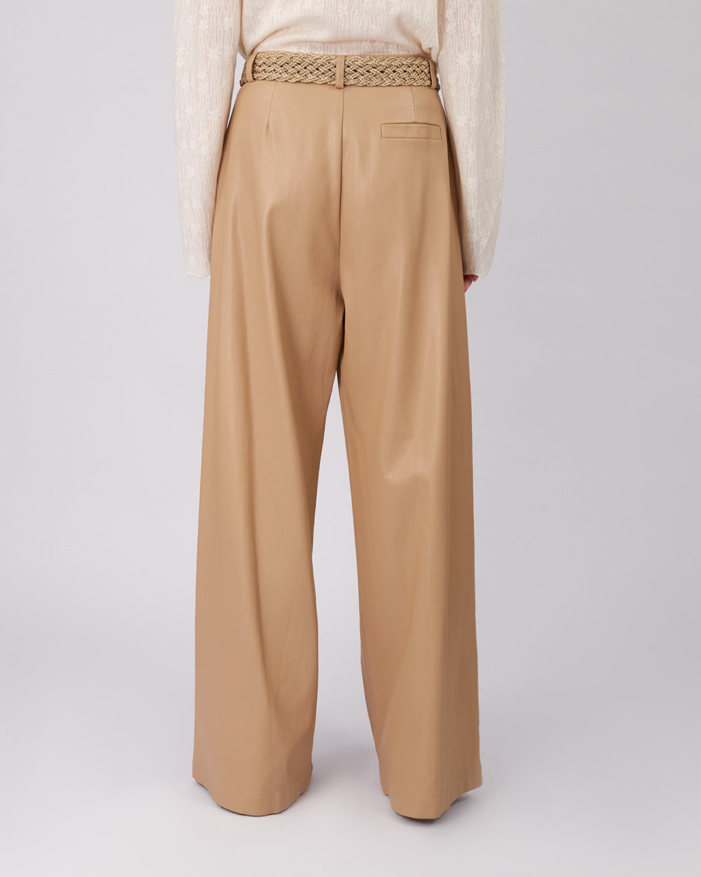 Beige Pleated Pant