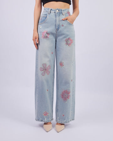 Light Blue Sakura Jeans