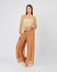 Camel Pants With Elastic Waist