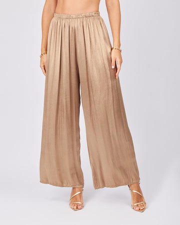 Antique Gold Pleated Trousers