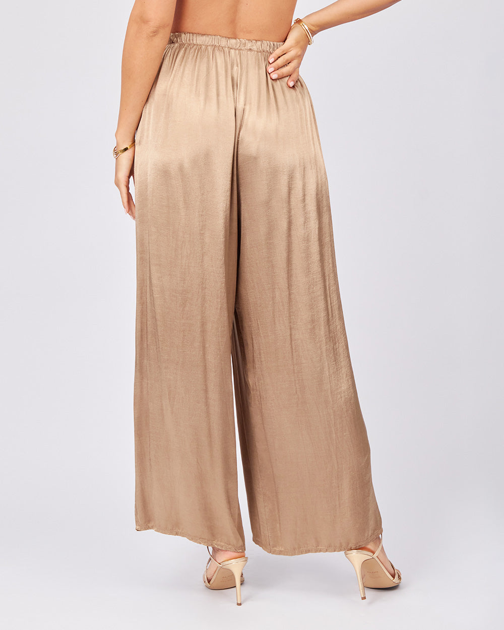 Antique Gold Pleated Trousers