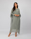 Olive Green Dress Puff Sleeves