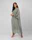Olive Green Dress Puff Sleeves