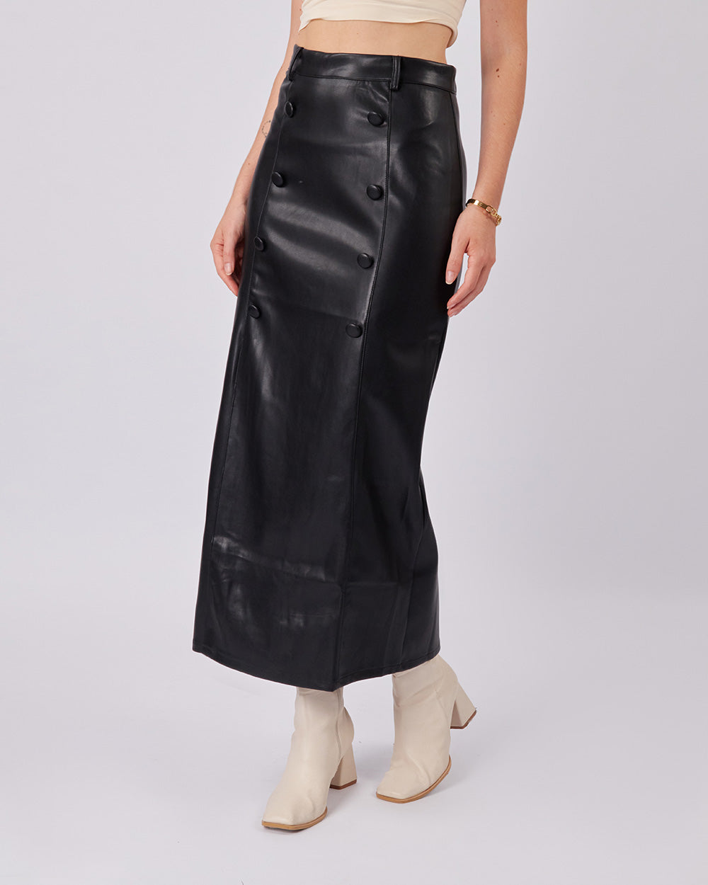 Black Vegan Leather Skirt
