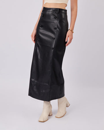 Black Vegan Leather Skirt