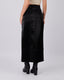 Long Black Leather-Effect Skirt