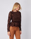 Chocolate Lace Blouse Bow