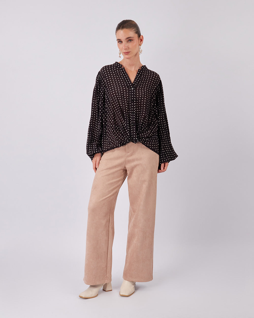 Taupe Wide Leg Pants