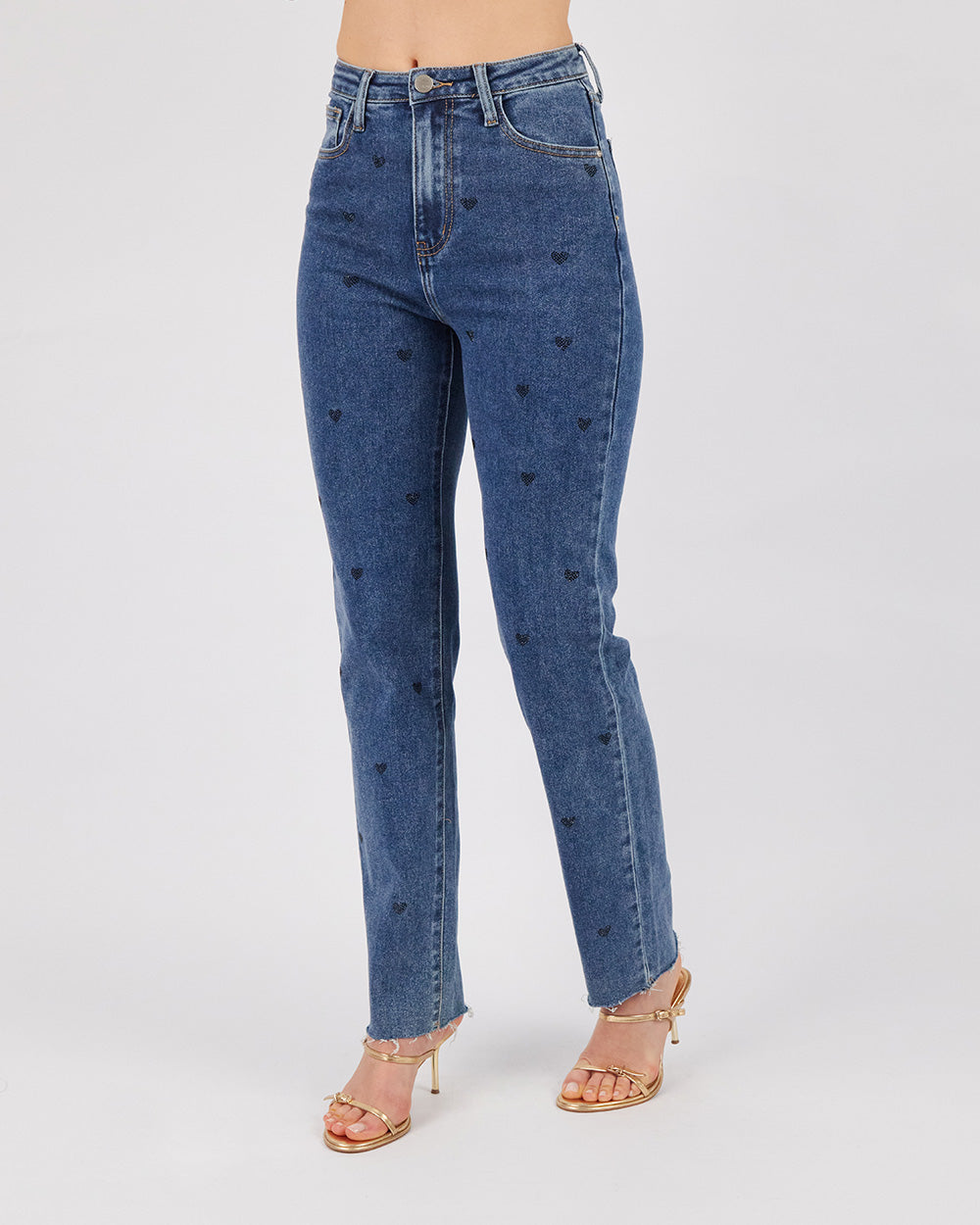 Blue Pants With Black Hearts