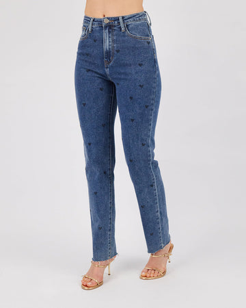 Blue Pants With Black Hearts