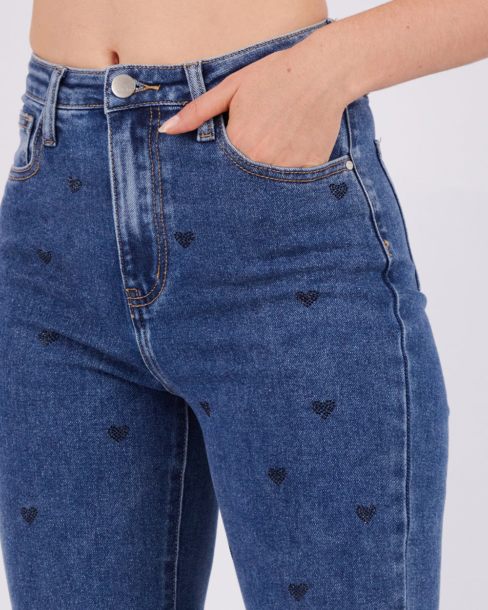 Blue Pants With Black Hearts