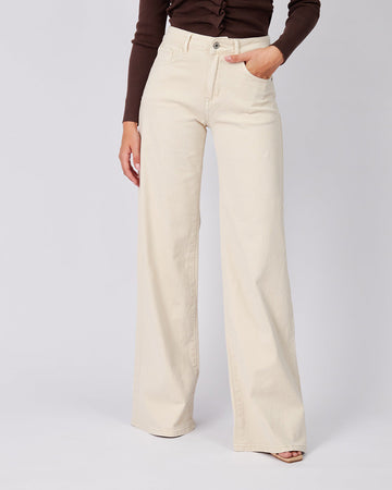 Cream Denim Pants