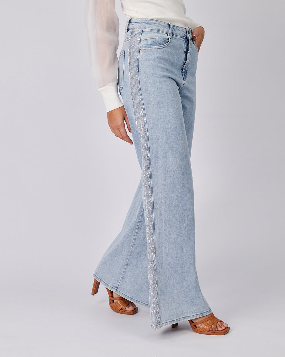 Light Blue Denim Sparkle Pants