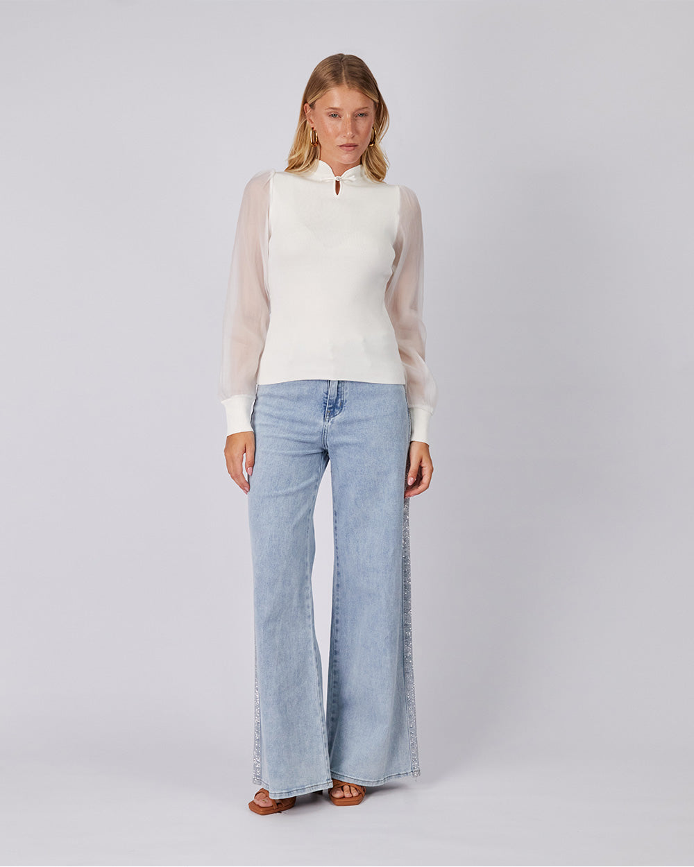 Light Blue Denim Sparkle Pants