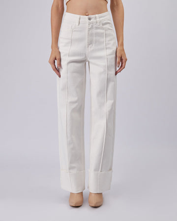 White Denim Pants