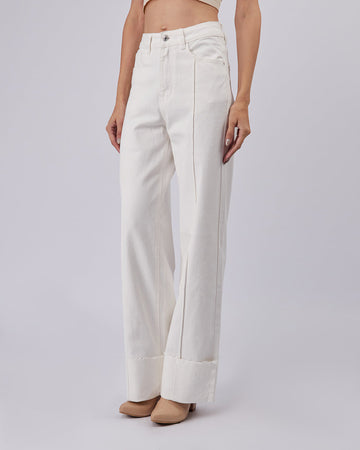 White Denim Pants