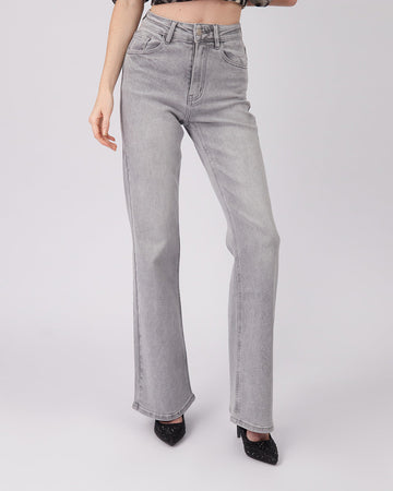 Grey Denim Straight Leg Pant